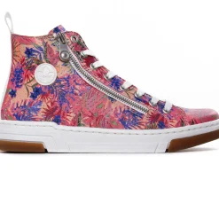 Baskets Mode Rieker N3945-91 Rose Fleurs