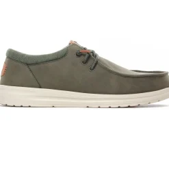 Chaussures Basses À Lacets Hey Dude Wally Classic 43352 Olive