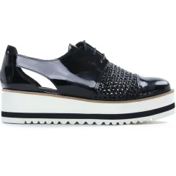 Derbys Compensées Scarlatine 22045La Noir Vernis