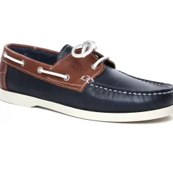 Mocassins Bateaux Yann Bolligen 1421 Marine Marron