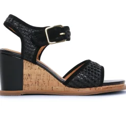 Nu-Pieds Compensés Fugitive Iroko Velour Noir