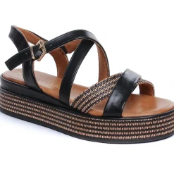 Nu-Pieds Compensés Marco Tozzi 28705 Black Comb