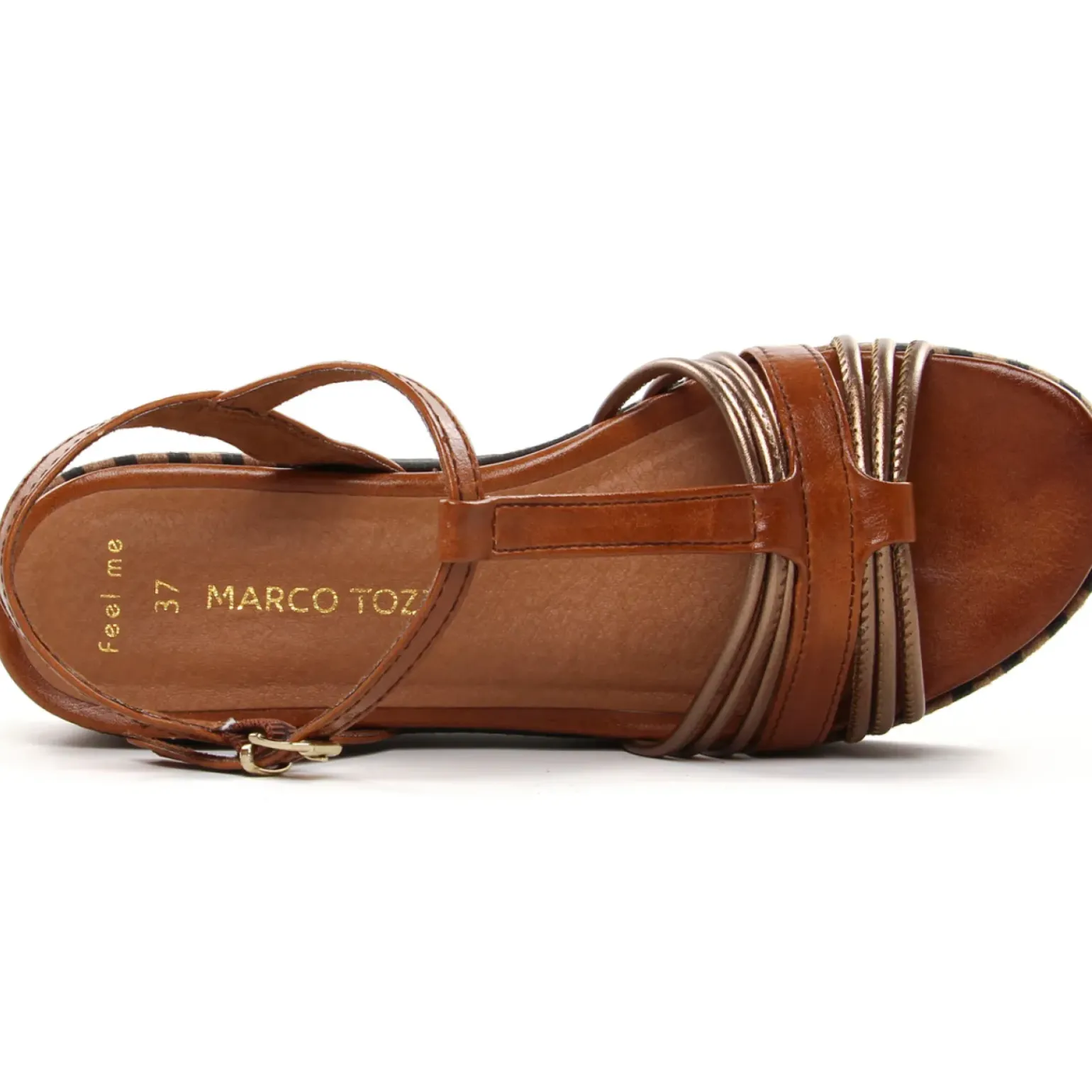 Nu-Pieds Compensés Marco Tozzi 28506 Cognac Ant Com