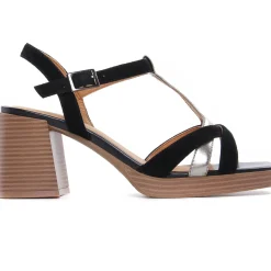 Nu-Pieds Talons Hauts Fugitive Jess Velour Noir