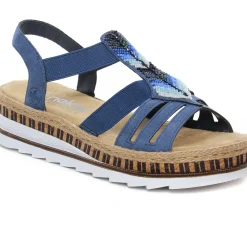 Sandales Compensées Rieker V7909-12 Bleu
