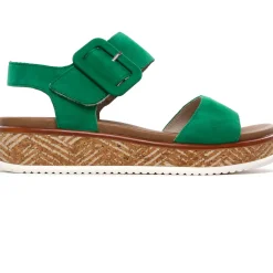 Sandales Compensées Rieker W0800-52 Applegreen