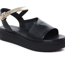 Sandales Compensées Scarlatine Co45090 Noir Fumo