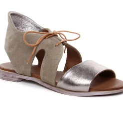 Sandales Plates Lune Et L Autre Sidonie Bronze Daim