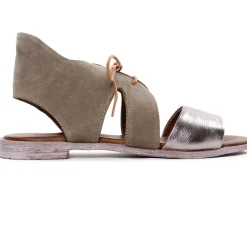 Sandales Plates Lune Et L Autre Sidonie Bronze Daim
