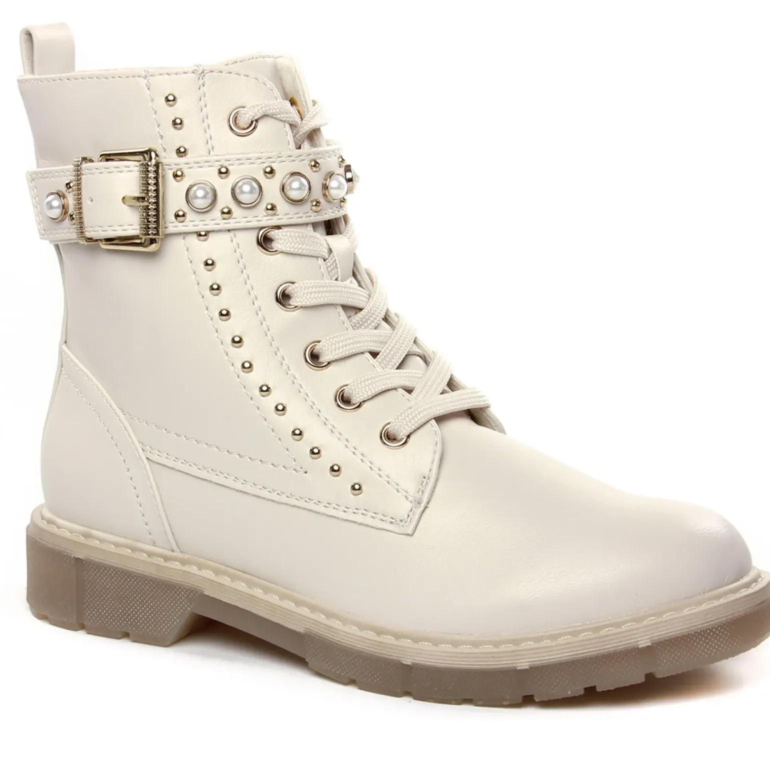 Bottines À Lacets Marco Tozzi 25230 Cream Comb