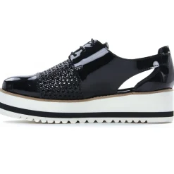 Derbys Compensées Scarlatine 22045La Noir Vernis