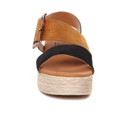 Espadrilles Compensées Eva Frutos 718 Noir Cuero