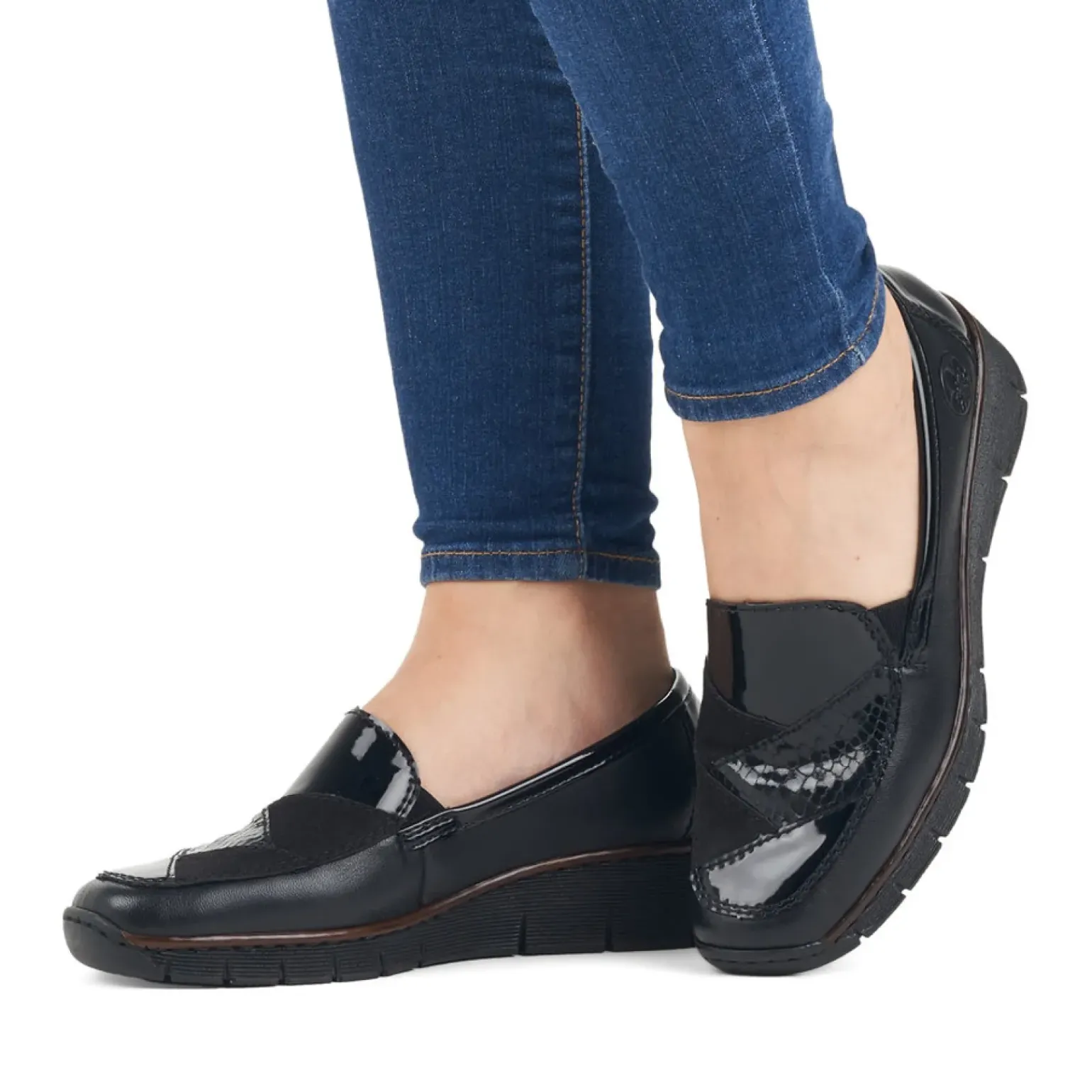 Mocassins Confort Rieker 53785-00 Schwarz