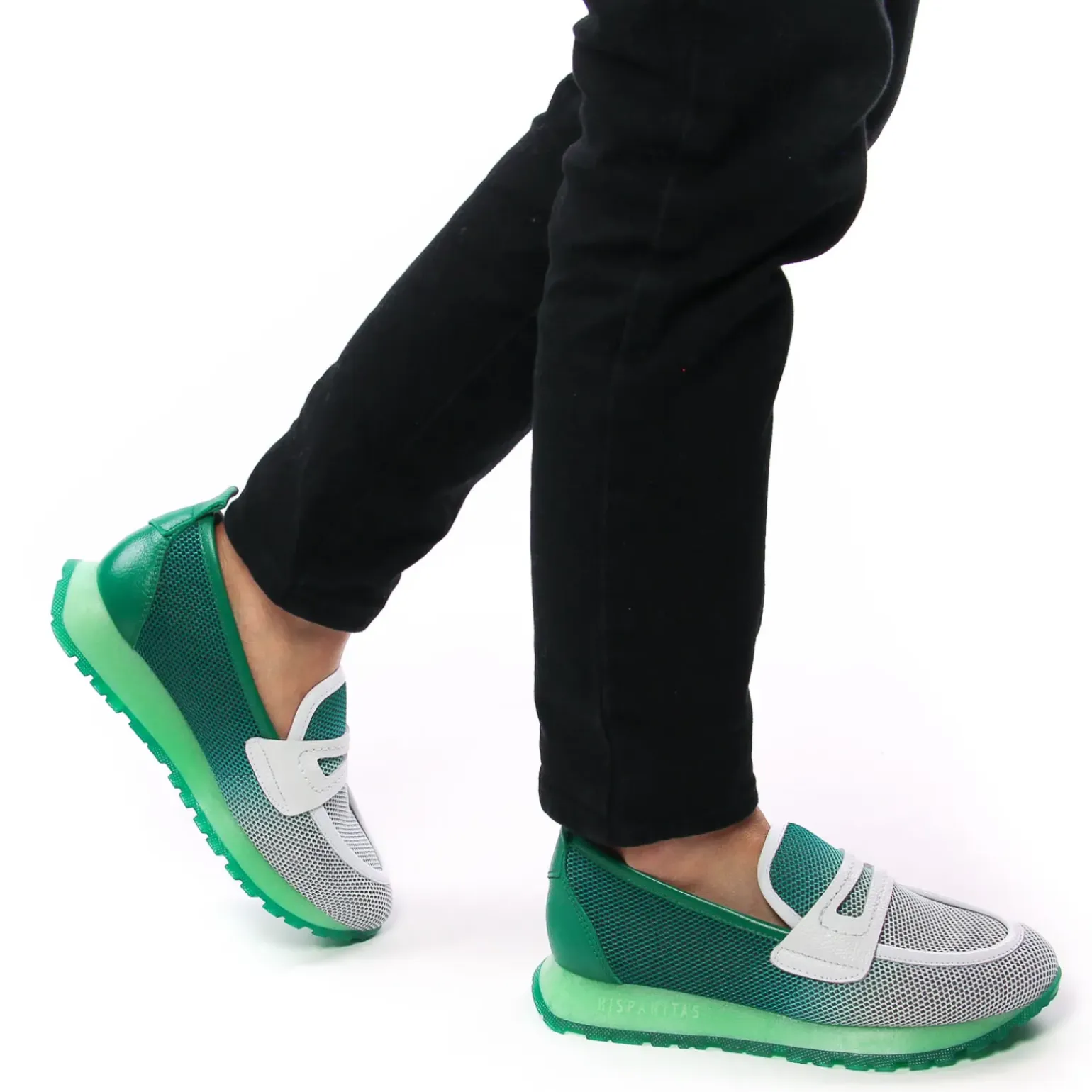 Mocassins Plateforme Hispanitas Borneo Green White