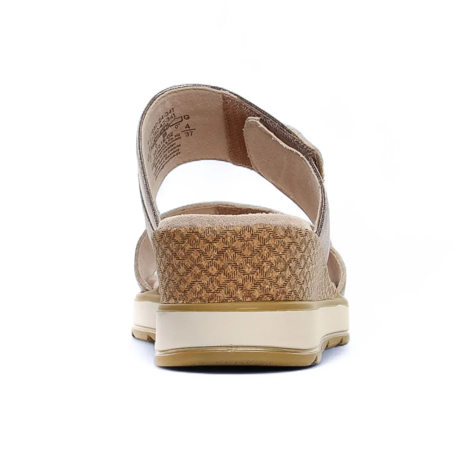 Mules Compensées Caprice 27250 Taupe Metallic