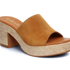 Mules Compensées Scarlatine 32622 Camel