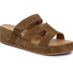 Mules Compensées Scarlatine Gafeau Camel