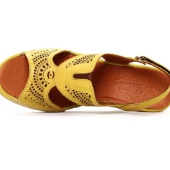 Nu-Pieds Compensés Altex Camila Jaune