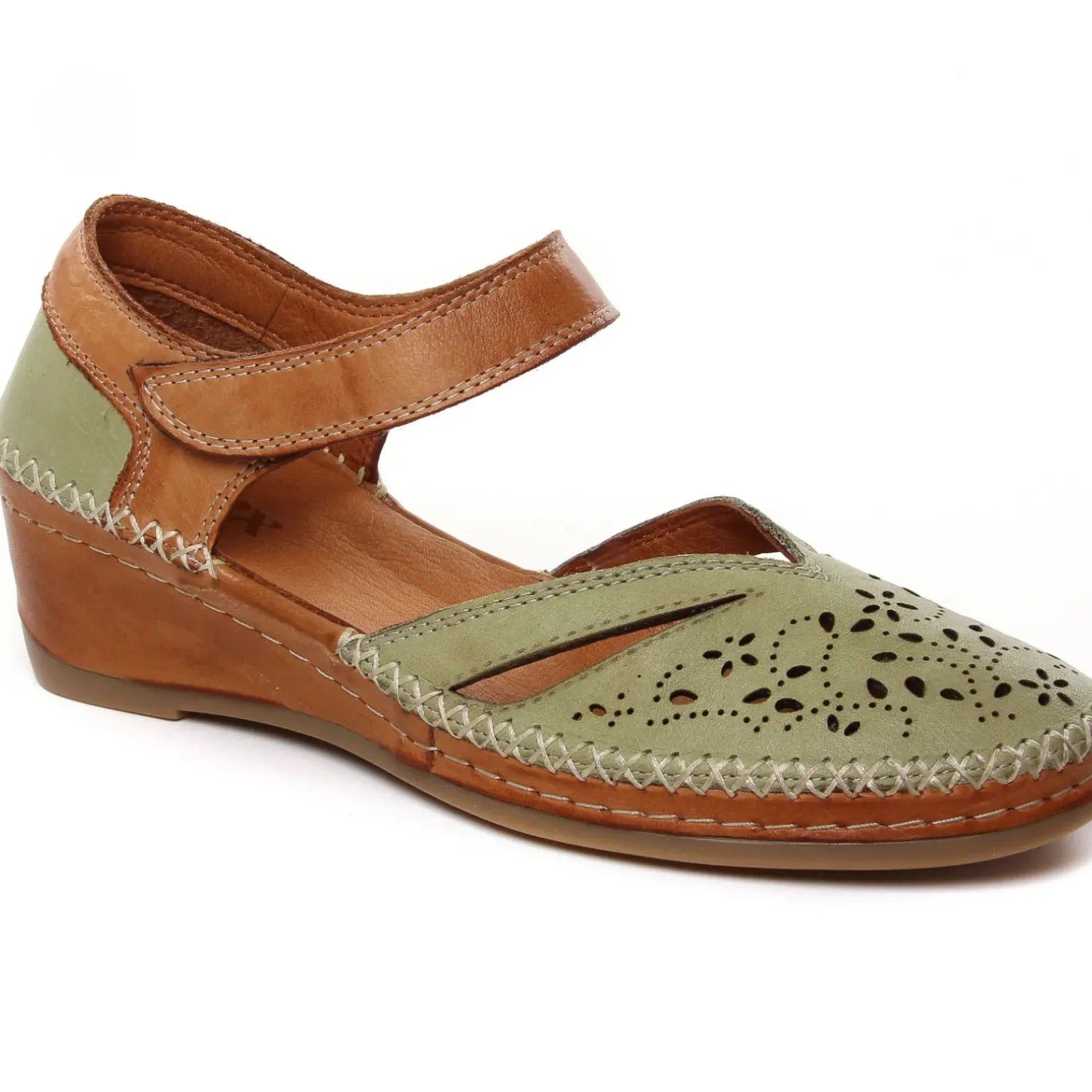 Nu-Pieds Compensés Altex Mirella Kaki Tan