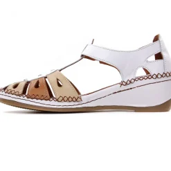 Nu-Pieds Compensés Altex Sylvette Blanc Brun