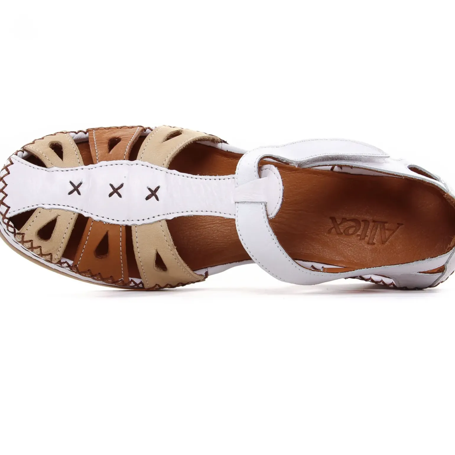 Nu-Pieds Compensés Altex Sylvette Blanc Brun