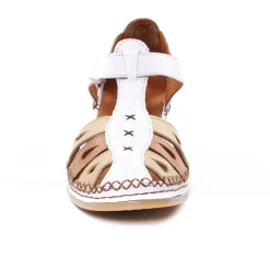 Nu-Pieds Compensés Altex Sylvette Blanc Brun