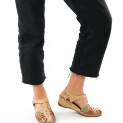 Nu-Pieds Compensés Altex Sylvette Brun Kaki