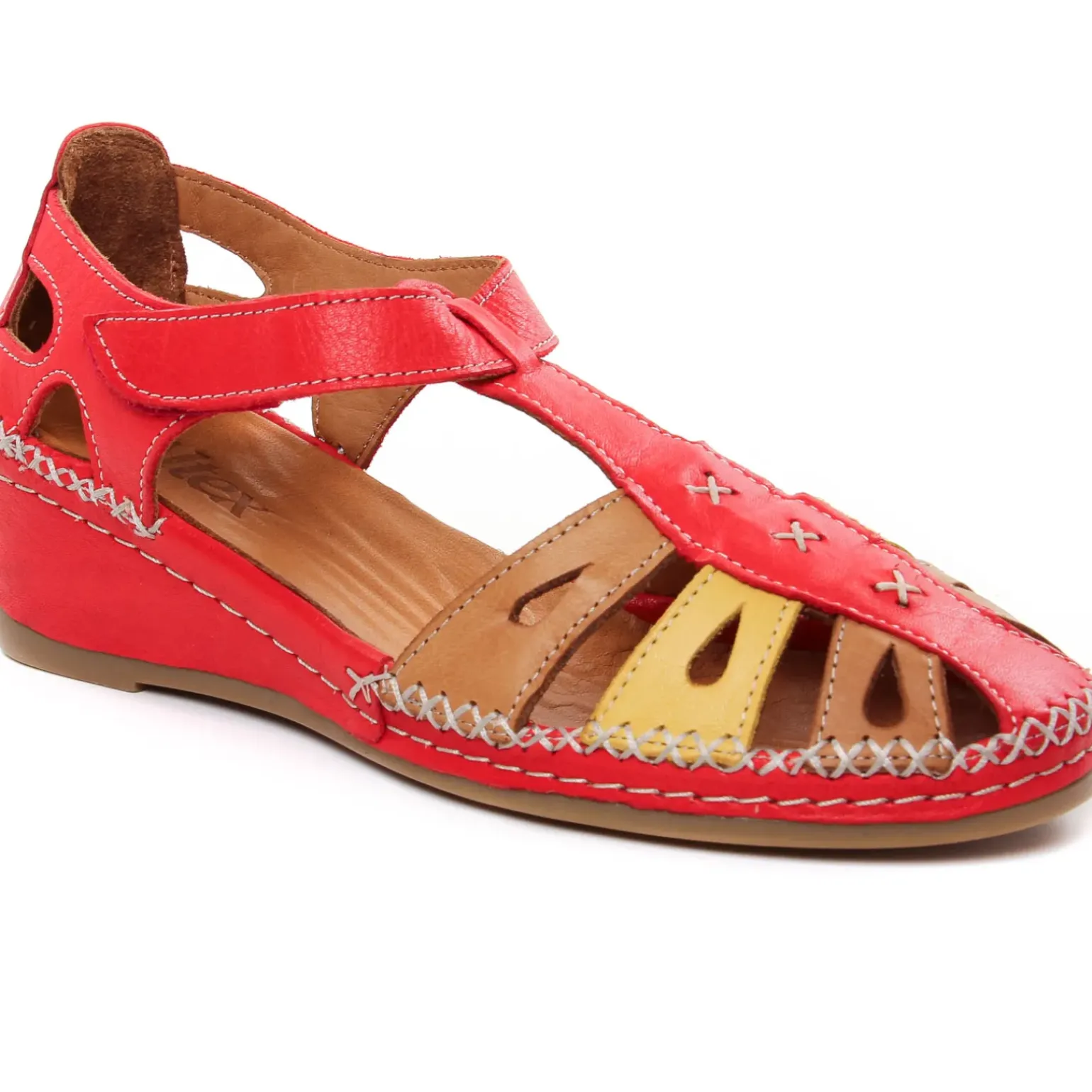 Nu-Pieds Compensés Altex Sylvette Rouge Tan