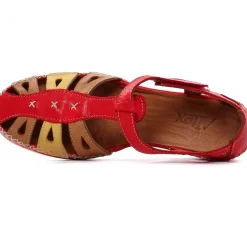 Nu-Pieds Compensés Altex Sylvette Rouge Tan