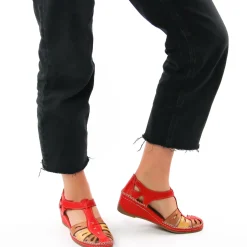 Nu-Pieds Compensés Altex Sylvette Rouge Tan