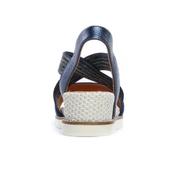 Nu-Pieds Compensés Fugitive Biscui Velours Navy