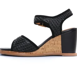 Nu-Pieds Compensés Fugitive Iroko Velour Noir
