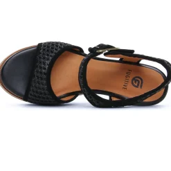 Nu-Pieds Compensés Fugitive Iroko Velour Noir
