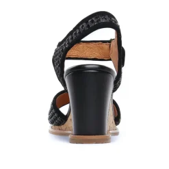 Nu-Pieds Compensés Fugitive Iroko Velour Noir