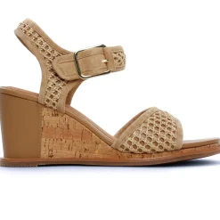 Nu-Pieds Compensés Fugitive Iroko Velour Tan