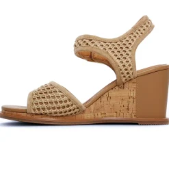 Nu-Pieds Compensés Fugitive Iroko Velour Tan