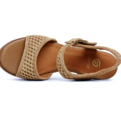 Nu-Pieds Compensés Fugitive Iroko Velour Tan