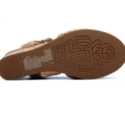 Nu-Pieds Compensés Fugitive Iroko Velour Tan