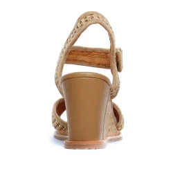 Nu-Pieds Compensés Fugitive Iroko Velour Tan