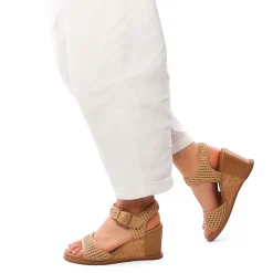Nu-Pieds Compensés Fugitive Iroko Velour Tan