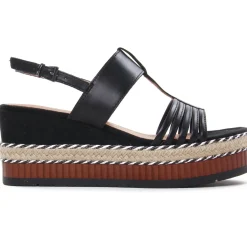 Nu-Pieds Compensés Marco Tozzi 28377 Black Antic