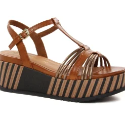 Nu-Pieds Compensés Marco Tozzi 28506 Cognac Ant Com