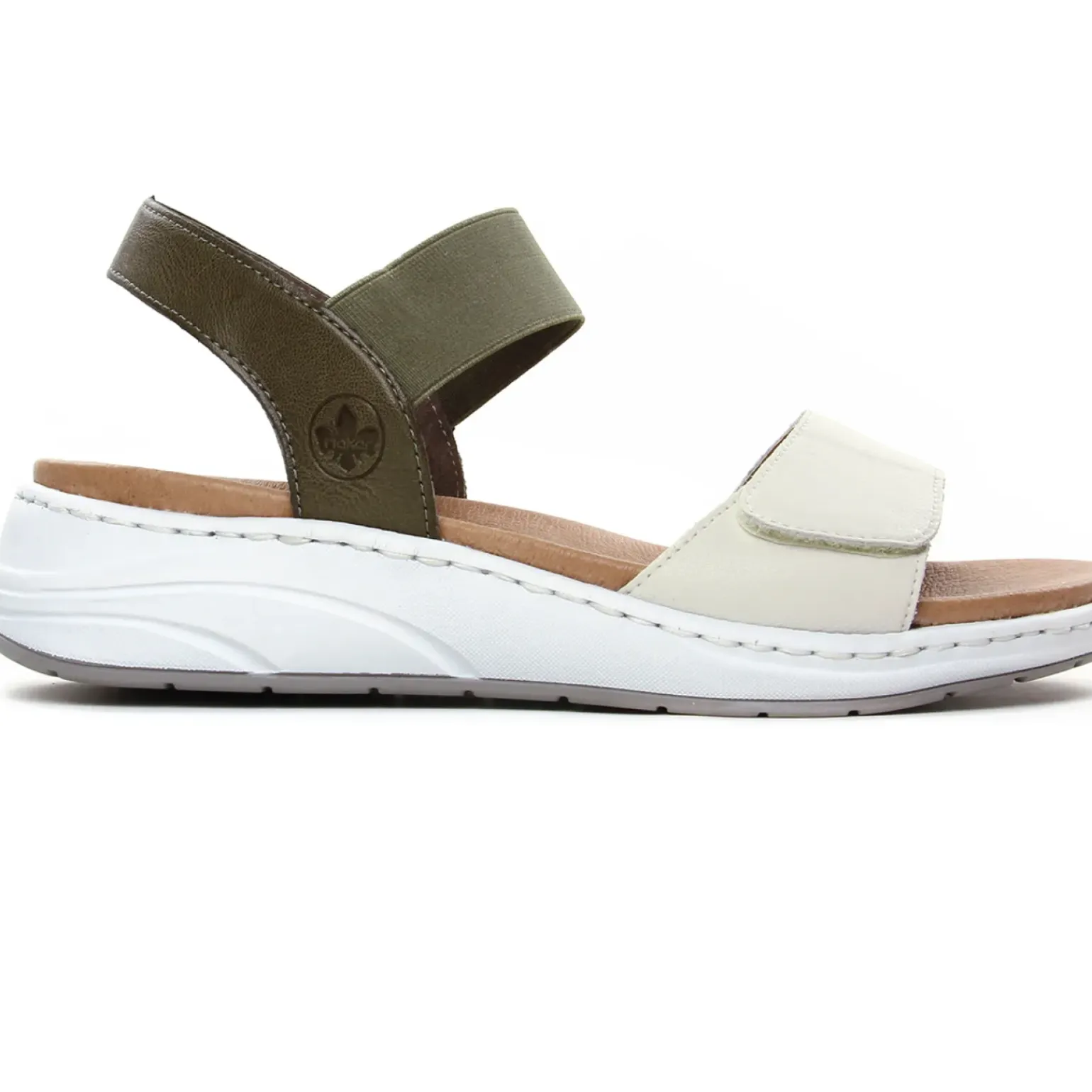 Nu-Pieds Compensés Rieker 64300-54 Off White Forest