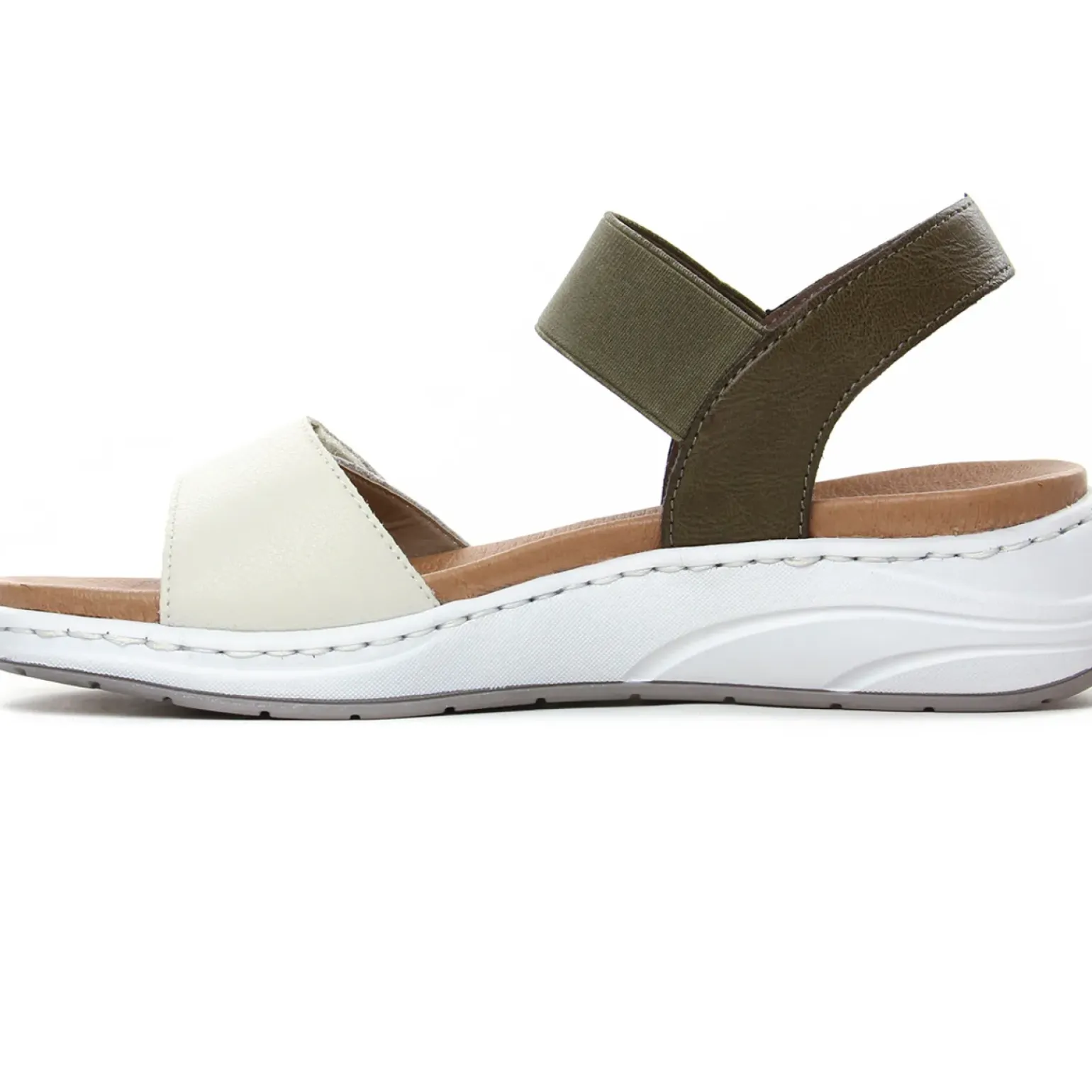 Nu-Pieds Compensés Rieker 64300-54 Off White Forest