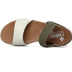 Nu-Pieds Compensés Rieker 64300-54 Off White Forest