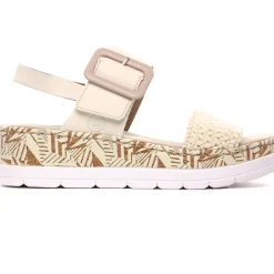 Nu-Pieds Compensés Rieker V3950-61 Creme Porcelaine