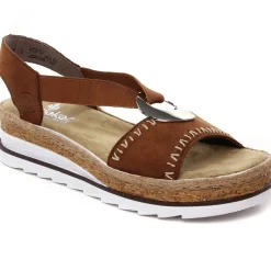 Nu-Pieds Compensés Rieker V79Q0-24 Noisette