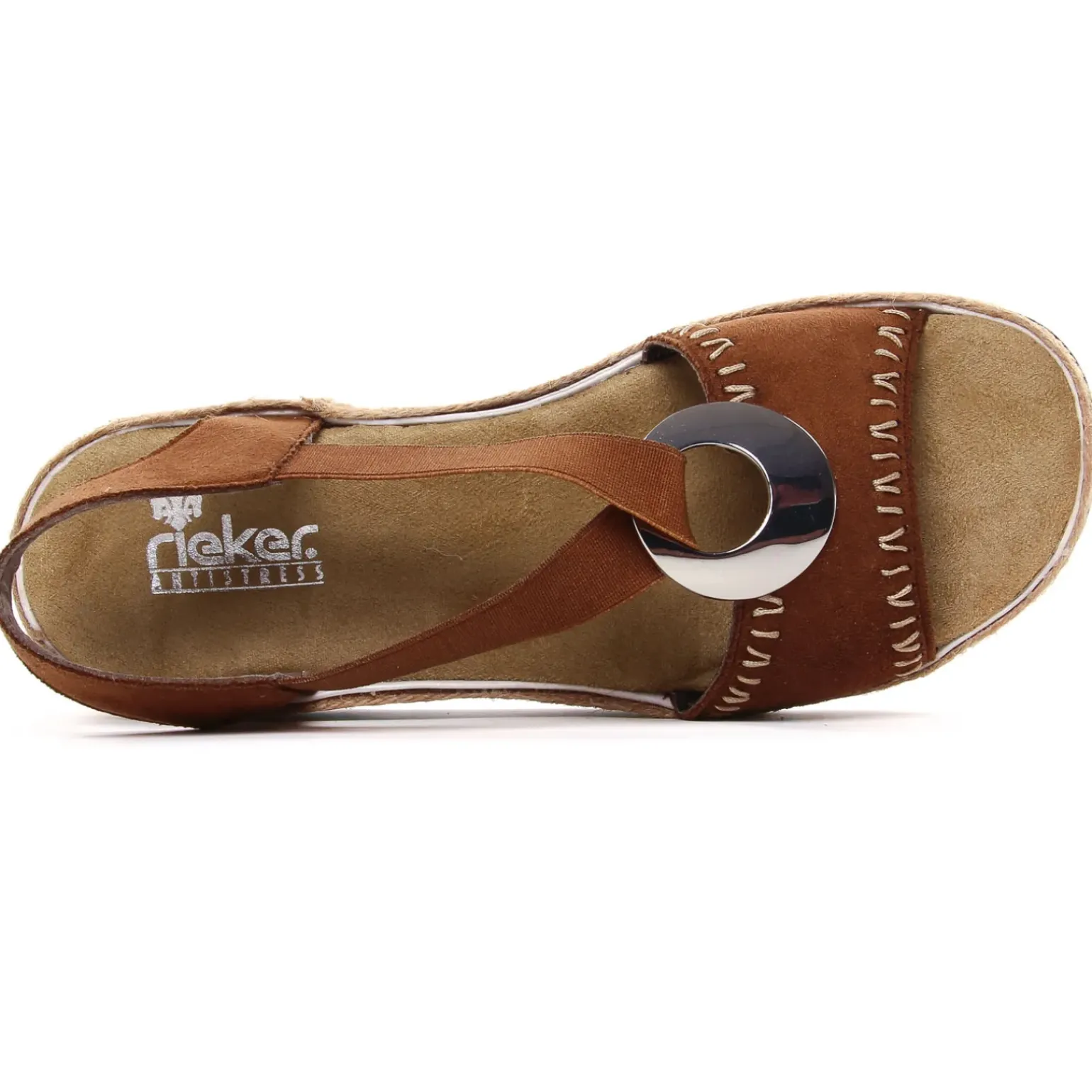 Nu-Pieds Compensés Rieker V79Q0-24 Noisette