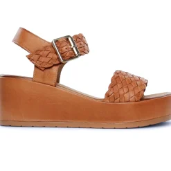 Nu-Pieds Compensés Scarlatine Facing Camel