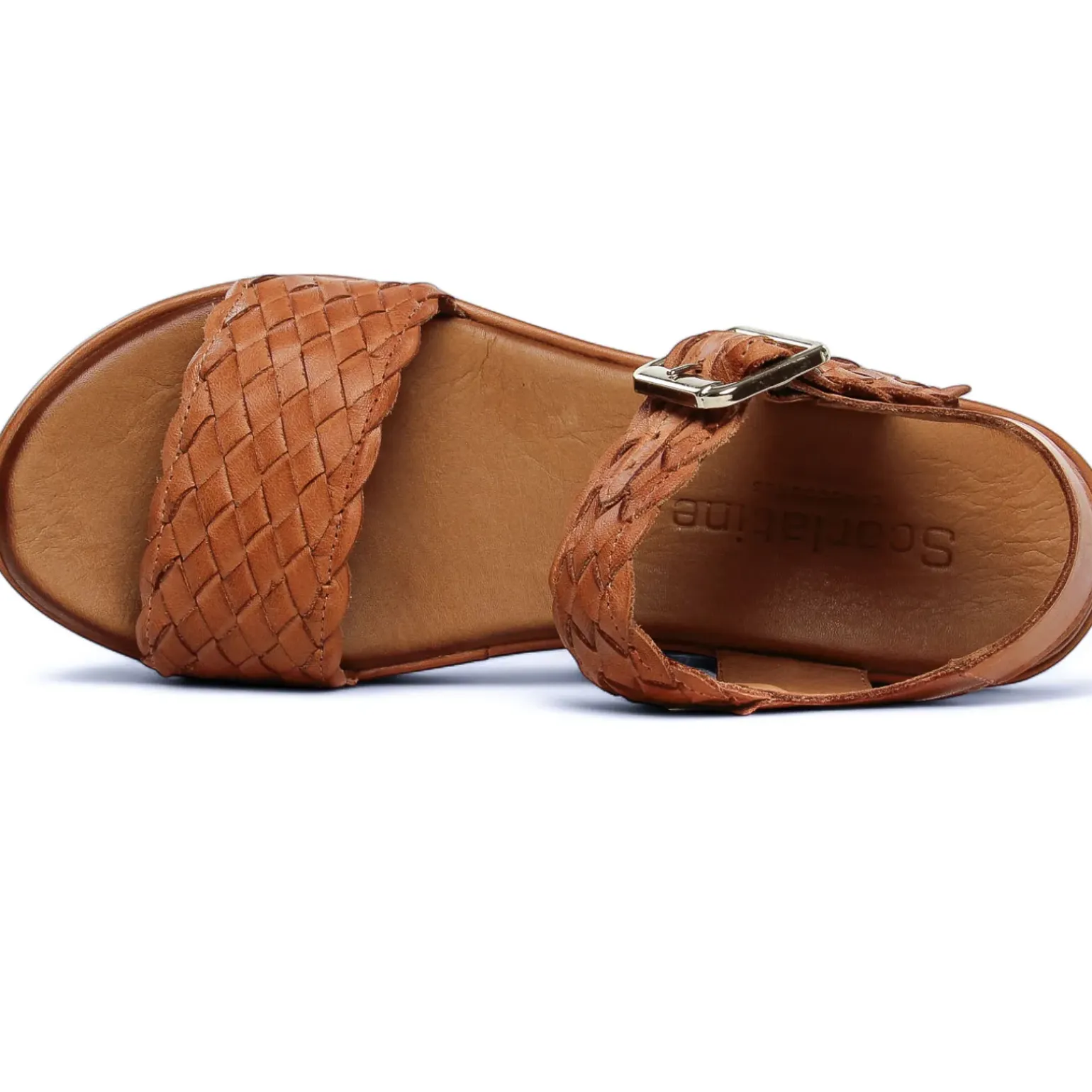 Nu-Pieds Compensés Scarlatine Facing Camel